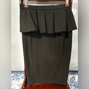 Disney Cinderella Modern Princess Black Pencil Skirt with Peplum Detail Women’s